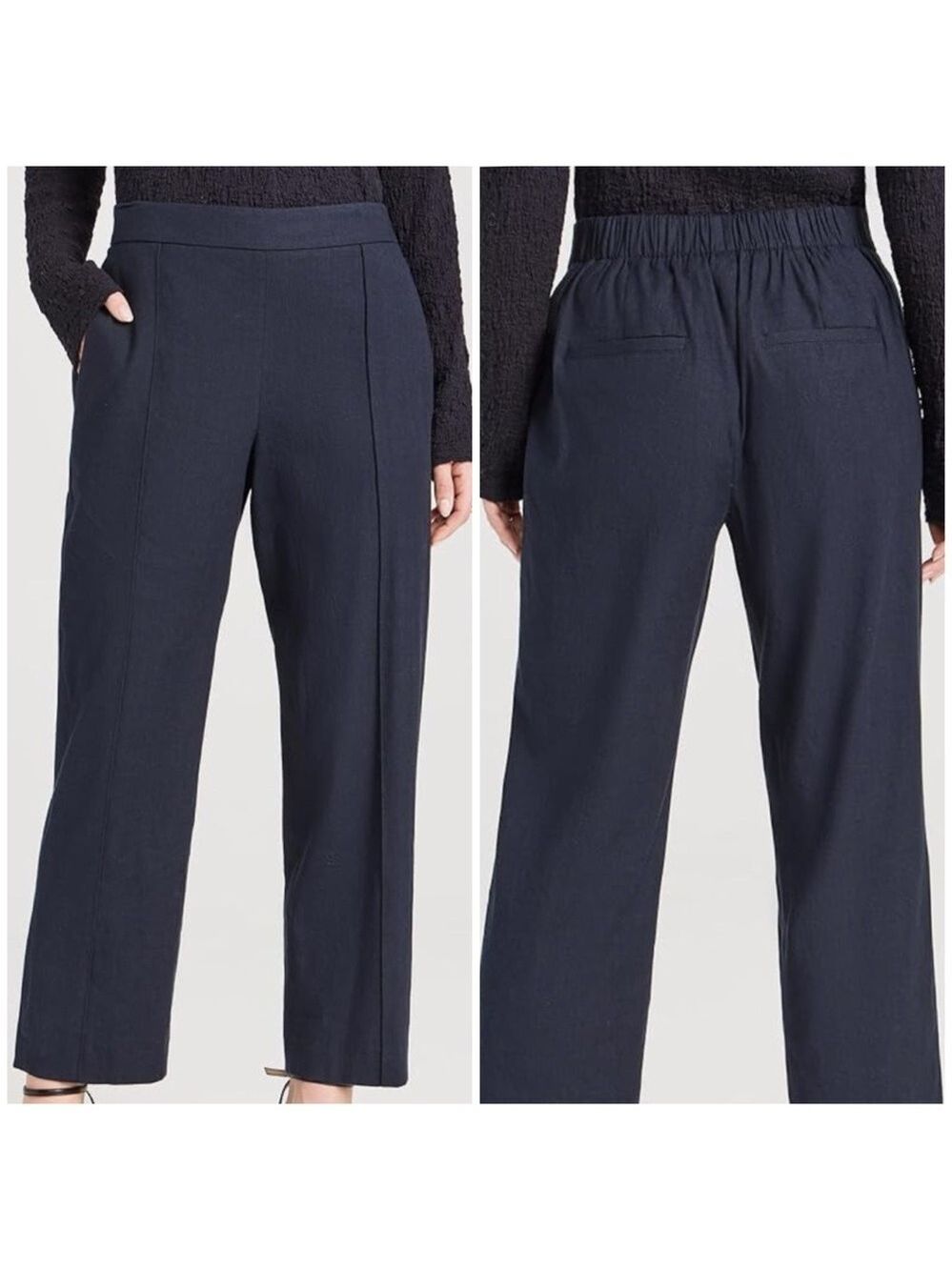 Vince Blue Pull On Trousers with High-Waisted Relaxed Fit SZ 4